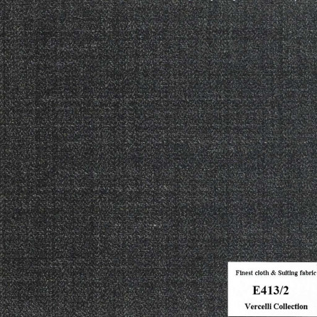 E413/2 Vercelli CXM - Vải Suit 95% Wool - Xám Trơn